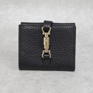 GUCCI グッチ ジャッキー コンパクトウォレット レザー ブラック