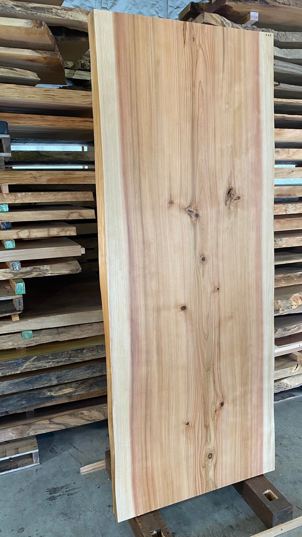 杉 P068 一枚板 両面フラット加工済！ 棚板 カウンター レジン | 一枚