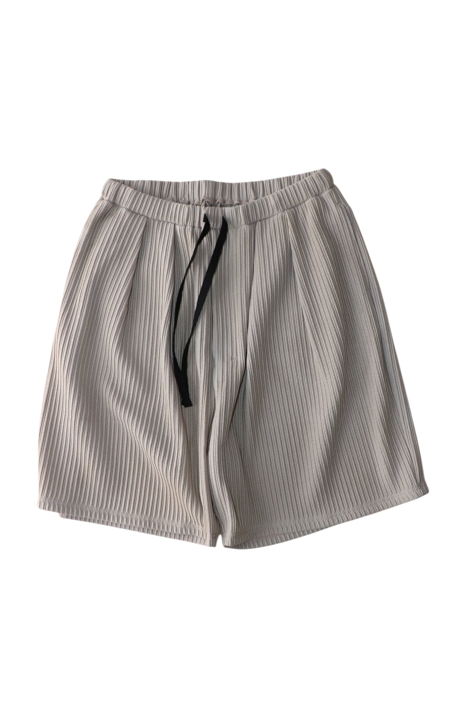 Ancellm -WRINKLED STRIPE TUCK SHORT PANTS- / ANC-PT125