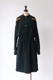 Black corduroy long sleeve shirt dress