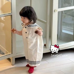 【73-100】夏新作セーラー風 オールインワン