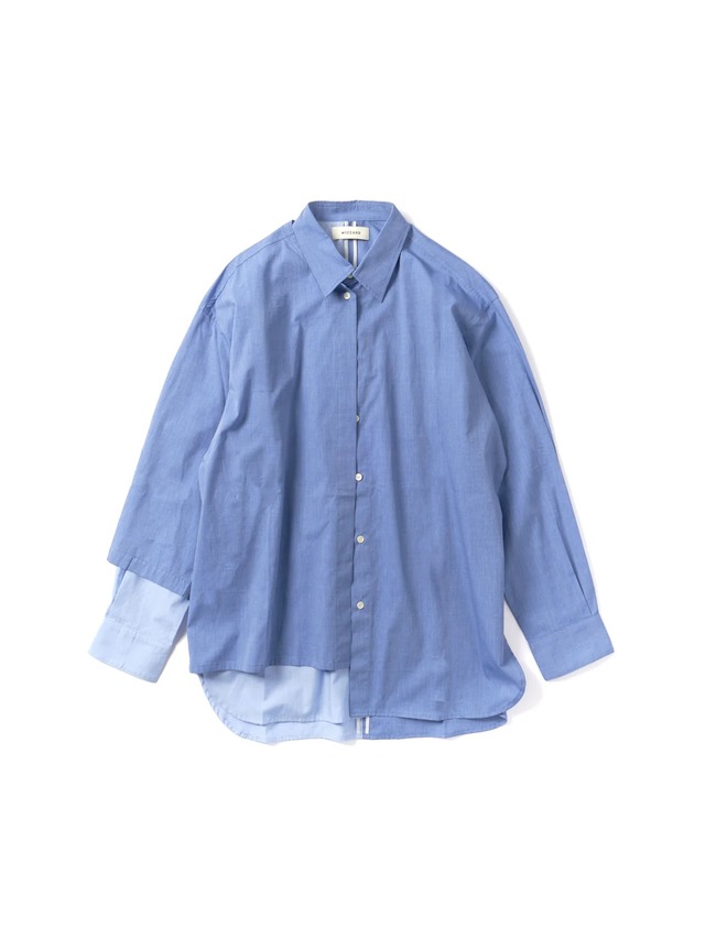 ドッキングフラップシャツ ブルー×ライトブルー