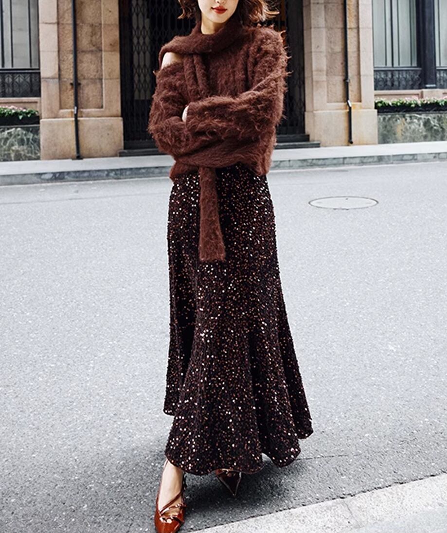 スパンコール◆ロングスカート【s-60291】