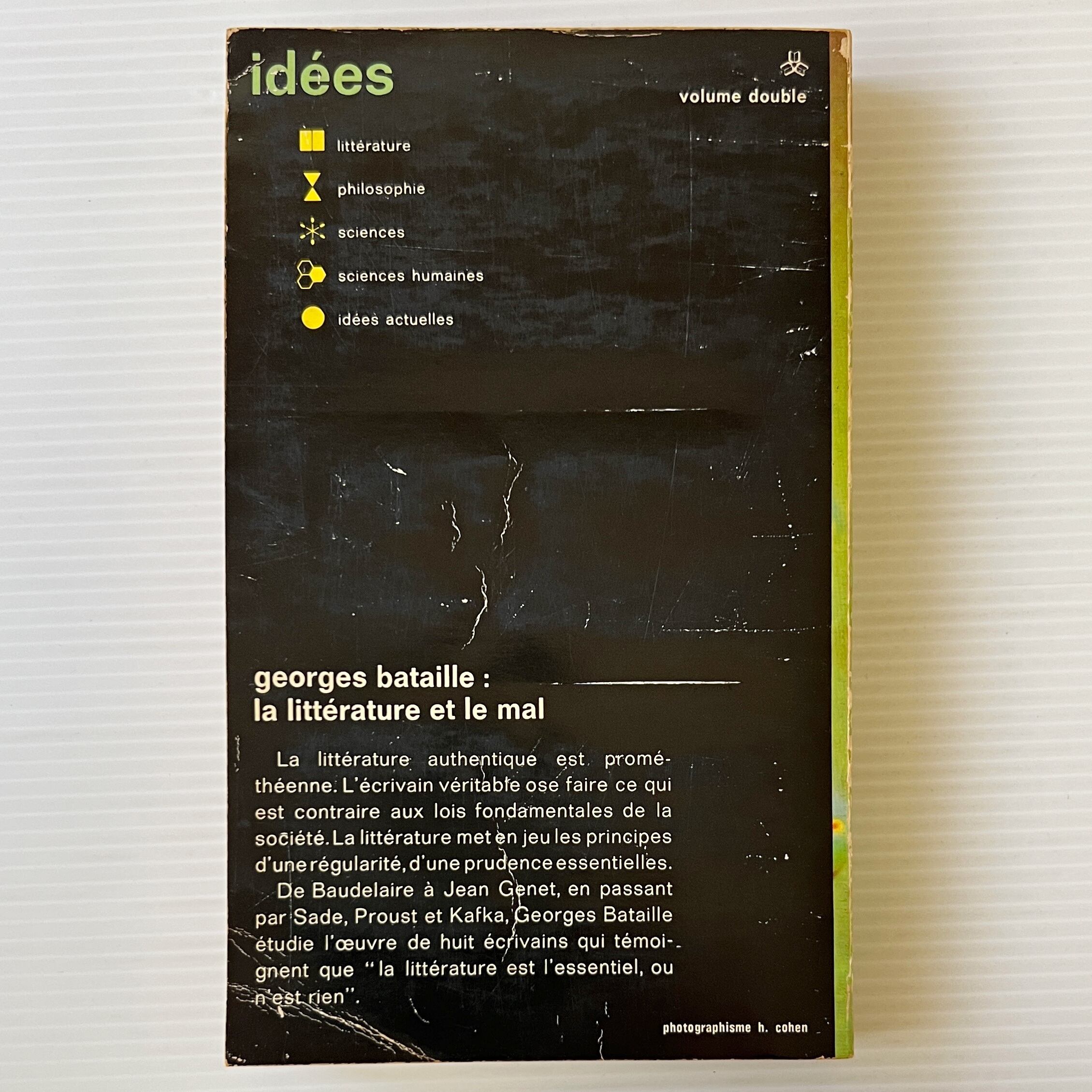 La litterature et le mal <Collection Idees> 文学と悪 / Georges Bataille ジョルジュ・バタイユ / Gallimard