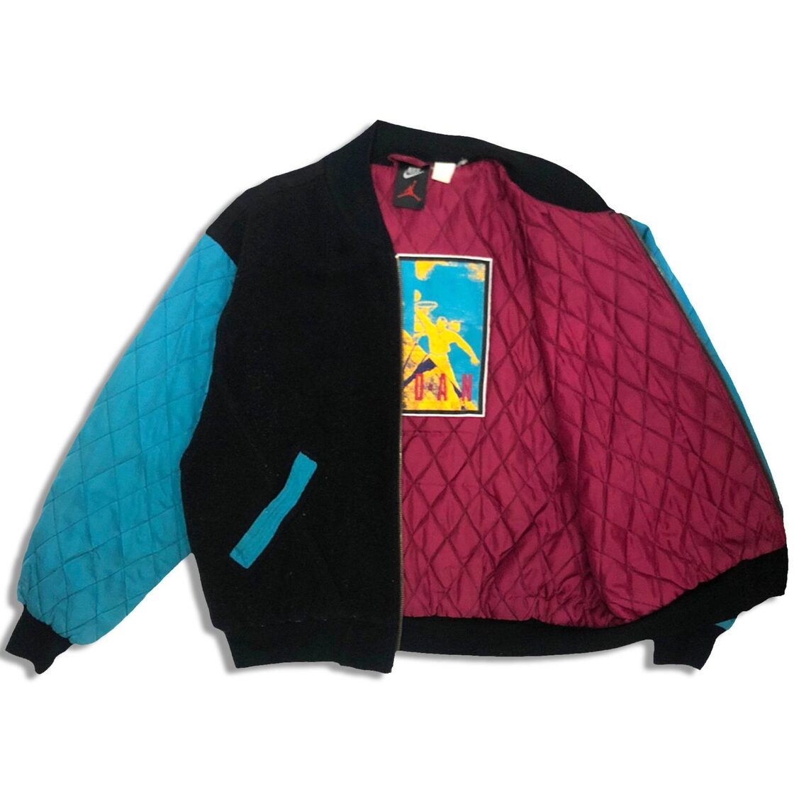90s NIKE ジョーダン ウールスタジャン L ブラック ナイキ JORDAN 