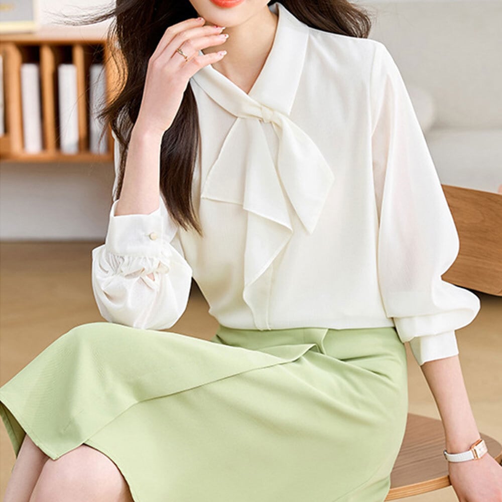 リボンタイ ブラウス レディース 春夏秋 きれいめ 大人 かわいい おしゃれ フォーマル 通勤 ビジネス OL オフィス 参観日 入学式 卒園式 大人可愛い 大人女子