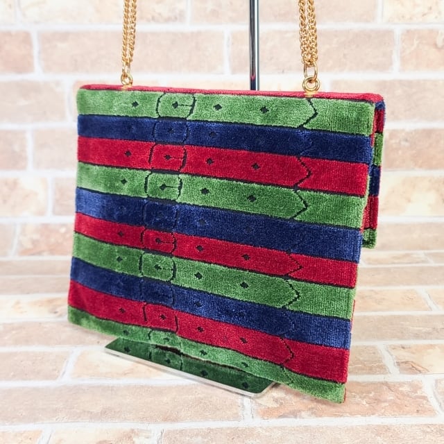 美品 オールドロベルタ ☆ヴィンテージ ベロア ショルダーバッグ 伊製