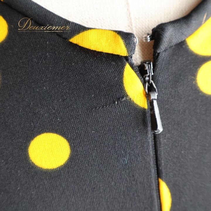 フラメンコ 衣装 ワンピース トップス 水玉 ドット 黒 黄色 オレンジ