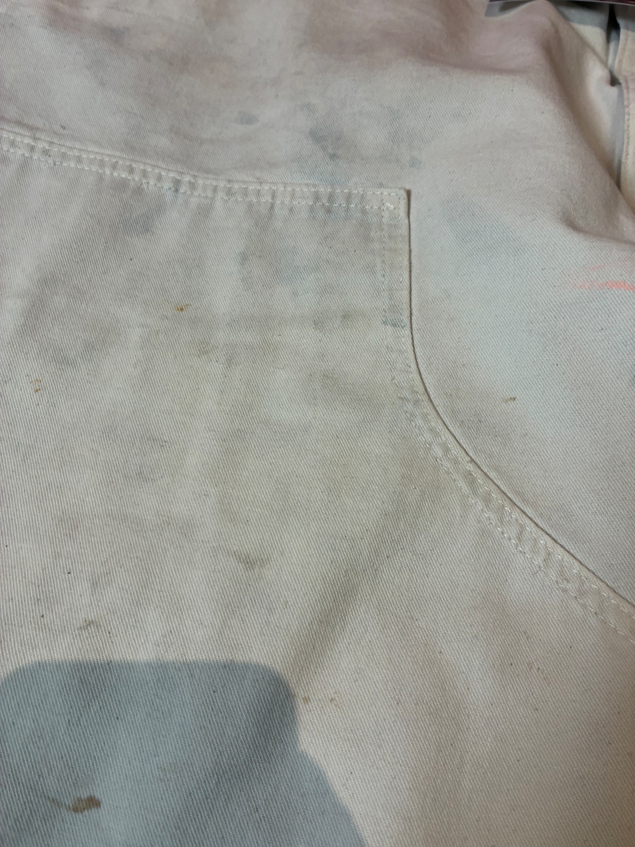 90s USA製　Carhartt ダブルニーペインターパンツ　白　コットンワークツイル　カーハート