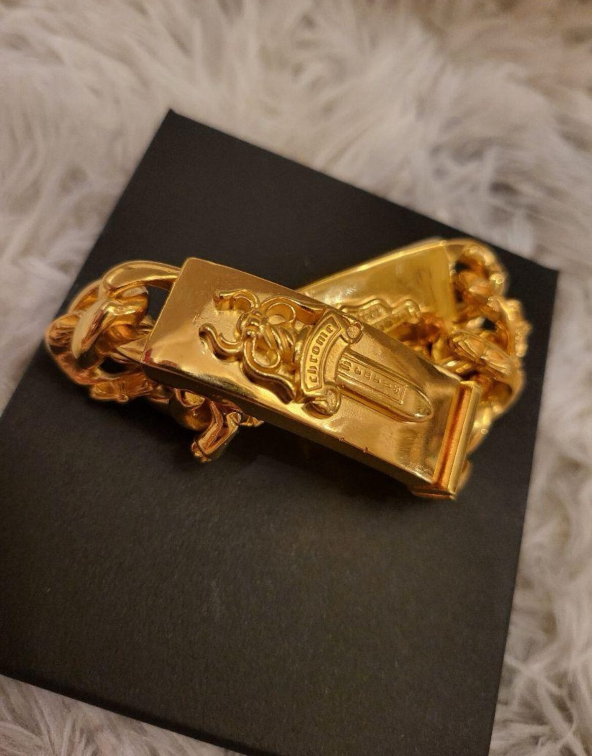 CHROME HEARTS クロムハーツ ダブルID ブレスレット 22k ゴールド 