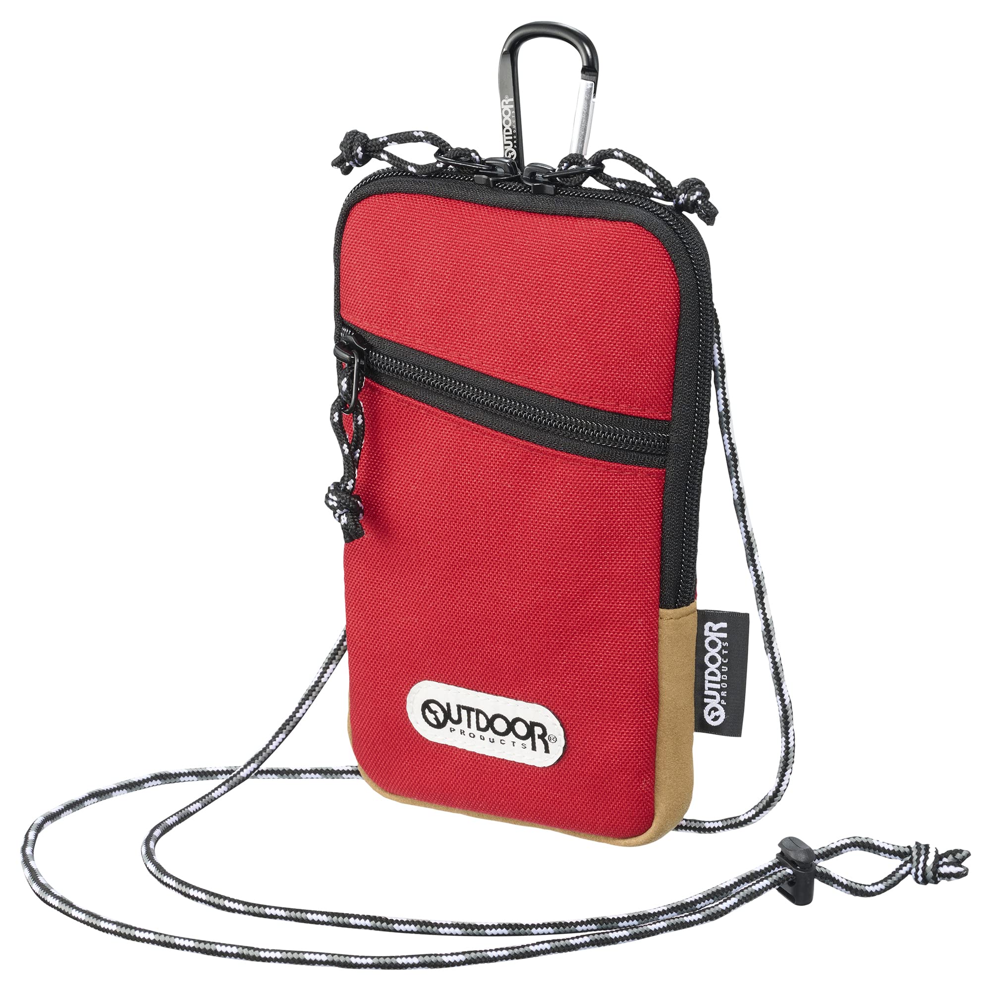 ハクバ スマホケース OUTDOOR PRODUCTS(アウトドアプロダクツ) スマートフォンポーチ05 レッド iPhone 17 Pro Max、Galaxy S25 Ultra / Z Fold7 対応 大型 スマホポーチ ショルダーポーチ ショルダーベルト・カラビナ・ベルトループ付 AMZODSPP05RD