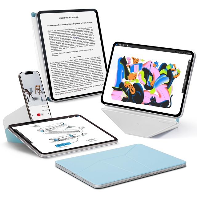 MOFT【公式直営店】ダイナミックフォリオ iPad Pro 11インチ ケース(M5/M4、2025/2024)対応 タブレットケース 多角度調整 横置&縦置 磁気吸着 タブレットスタンド iPadスタンド 超軽量 薄型 折りたたみ 持ち運びやすい