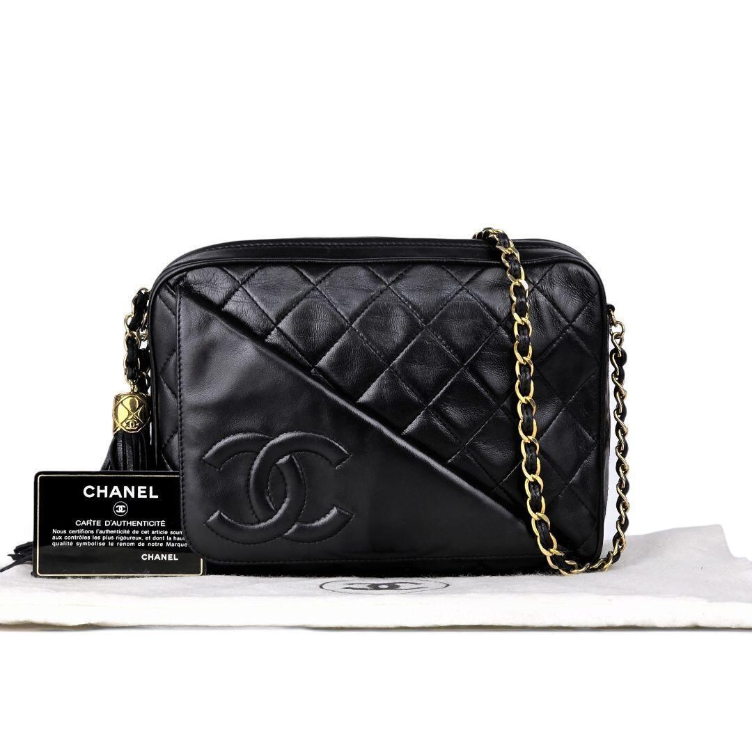 極美品 CHANEL シャネル ココマーク シュシュ レザー ヘアアクセサリー