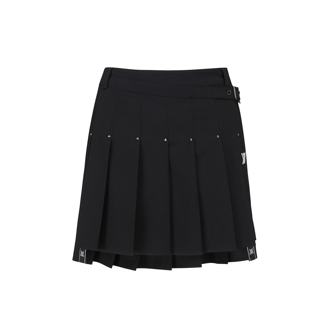 WOMEN BUCKLE DECORATIOIN PLEATS SKIRT