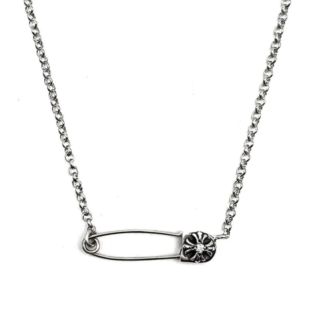 CHROME HEARTS 安全ピン ダイヤモンド シルバー ネックレス