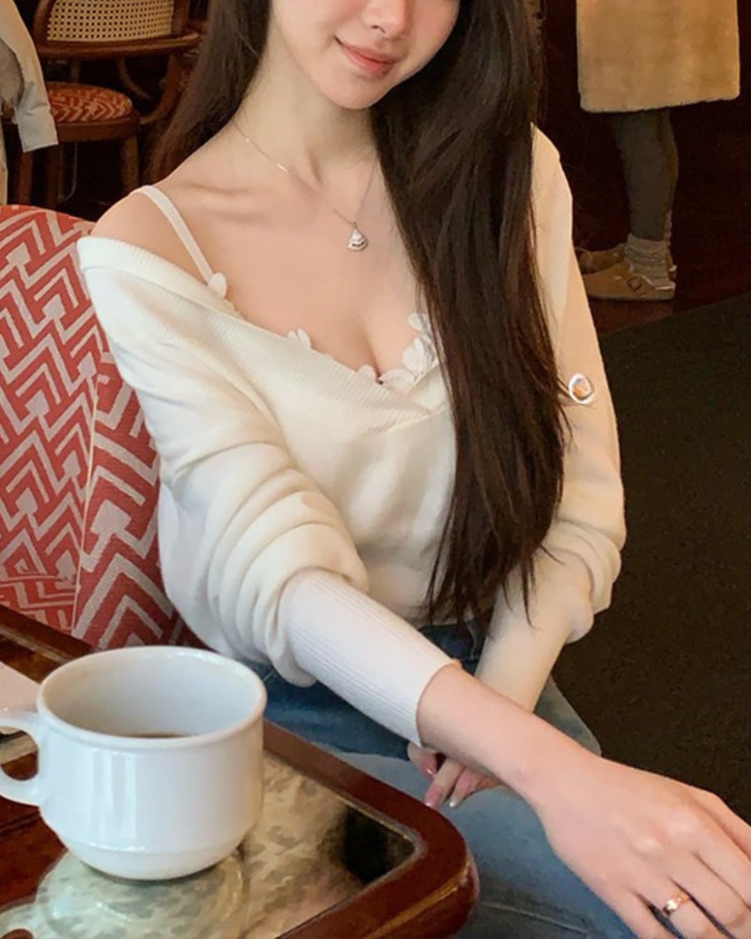 レースキャミニットカーディガンセット S26086