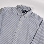 90s 00s Polo by Ralph Lauren ポロ ラルフローレン ESTATE ストライプ 長袖 ワイシャツ ドレスシャツ サイズ 42-84 /ブルー×ネイビー系 メンズ ビンテージ