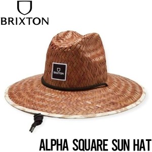 ストローハット 麦わら帽子 BRIXTON ブリクストン ALPHA SQUARE SUN HAT 11323 TOFFEE OFF WHITEL/XL (60-62cm)