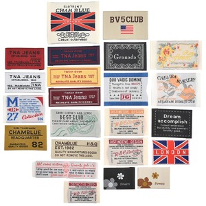 【特価処分】MYmama イングリッシュポップ 刺繍タグ 福袋セット 23枚入 ラベル・ワッペン ハンドメイド 手芸用品