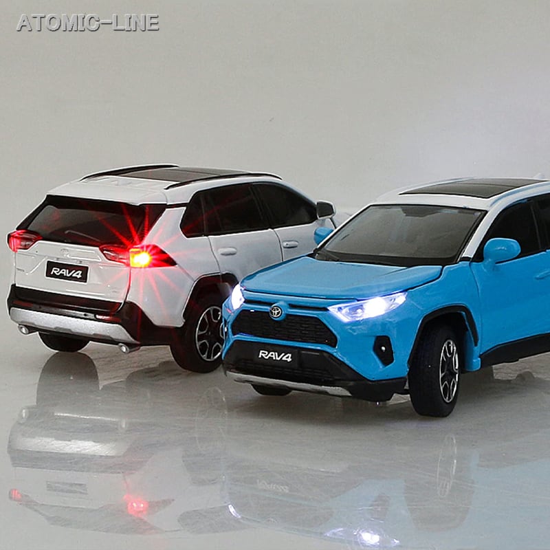 トヨタ ミニカー 3台セット RAV4 NOAH CROWN トヨタ RAV4 1/32 ミニカー 全3色 ライト点灯 エンジンサウンド 合金