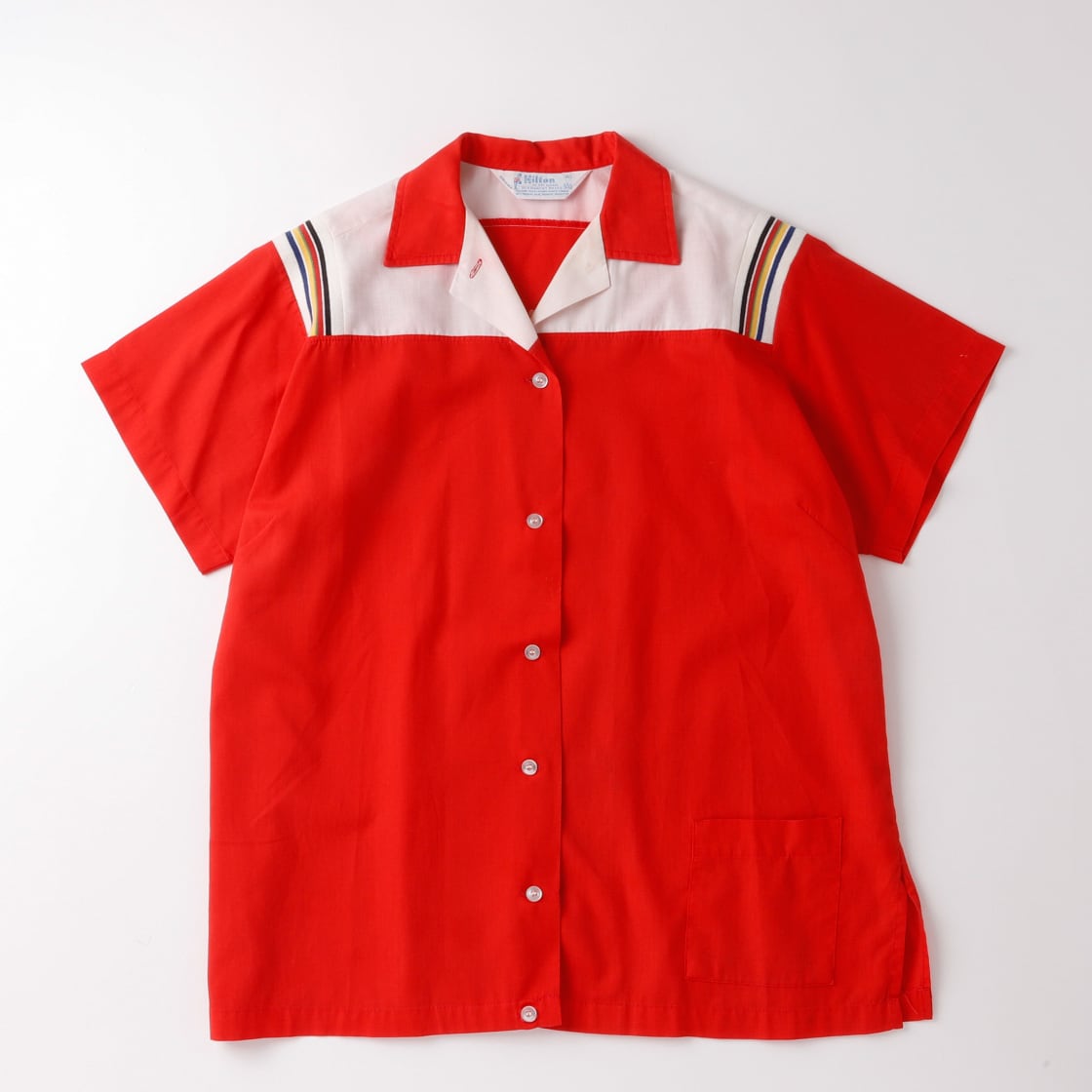 極美品】70s special Vintage bowling shirt open collar shirt RED S