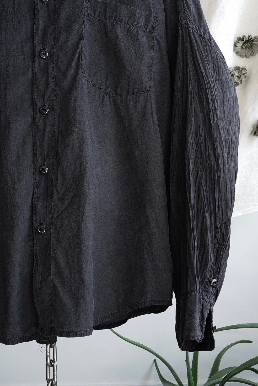 トップス Chez VIDALENC silk shirt black Chez VIDALENC - SILK SHIRT | Brownie