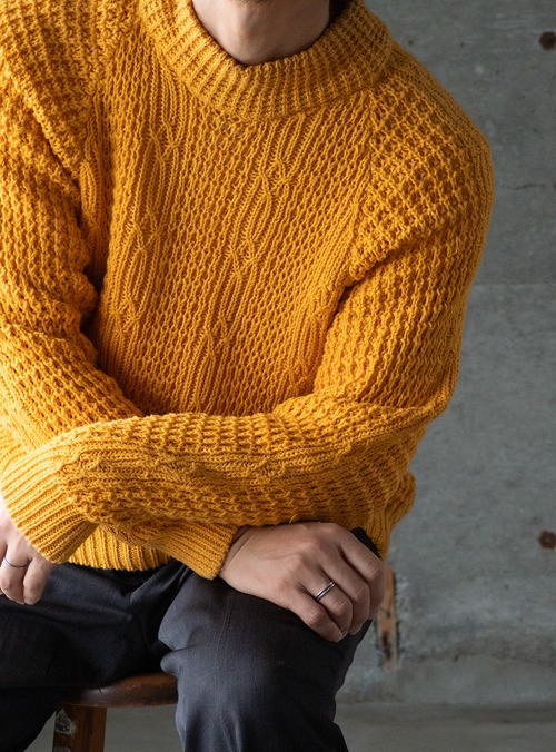 "ONE STEP UP" 1990s Ramie cotton low gauge knit