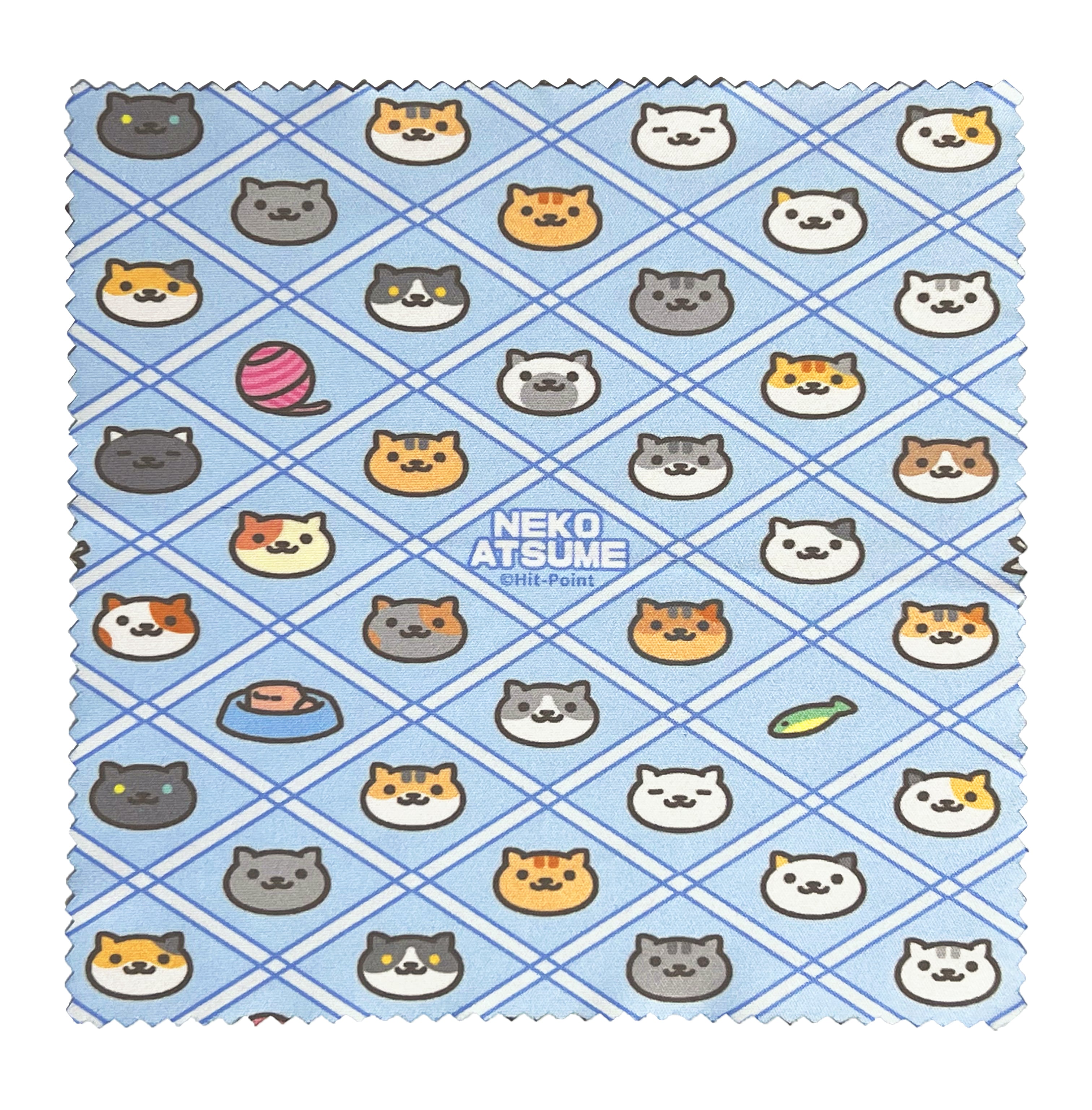 ねこあつめ 総柄マルチクロス（ブルー） | あつめラボ Hit-Point
