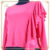 社交ダンス 衣装 スタンダード トップス レッスンウェア レディース オールシーズン 無地 create-sun クリエイトサン ピンク系 シンプル 長袖 ビビッドピンク 伸縮性 トップス レディースファッション 社交ダンス衣装 モダンダンス トレーニングウェア 大人用 軽量 着心地良い オフショルダー風 薄手 動きやすい カジュアル スタイリッシュ デイリーウェア