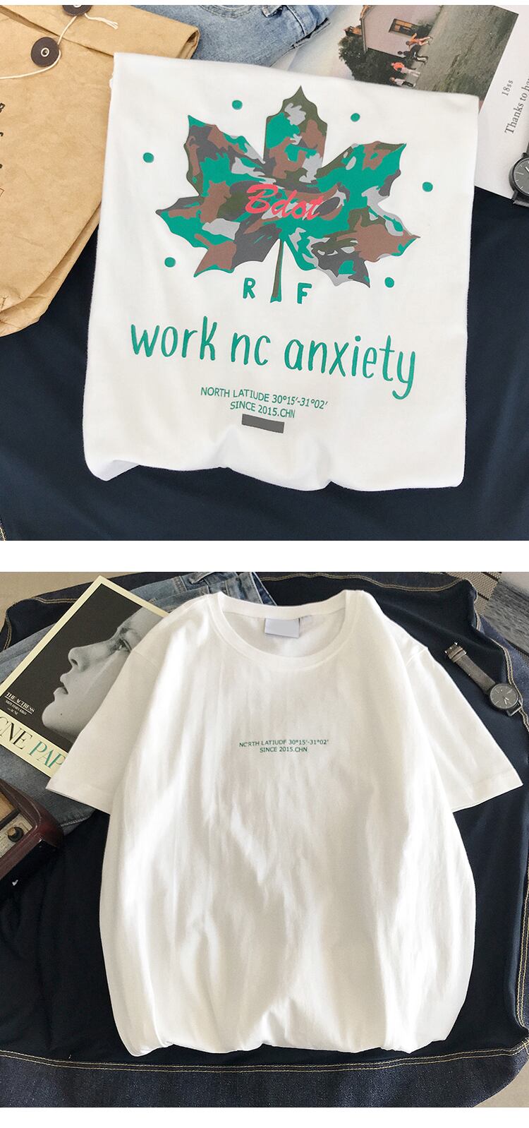 全2色 Tシャツ カットソー プリント カジュアル シンプル