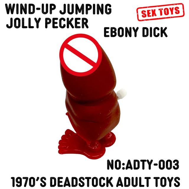 【DEAD STOCK】ゼンマイ おもちゃ ピコピコ動く ジョーク 面白い 黒チンコ ペニス ; ADTY-003