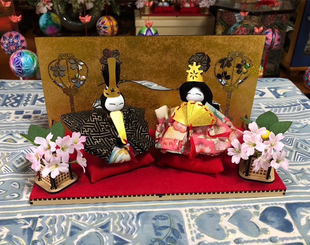 お雛様 ちりめん細工 雛飾り ひな祭り 桃の節句 ちりめん細工 桃の節句 【質感】 箱段お飾りセットお雛さま 🎾 ひな祭り