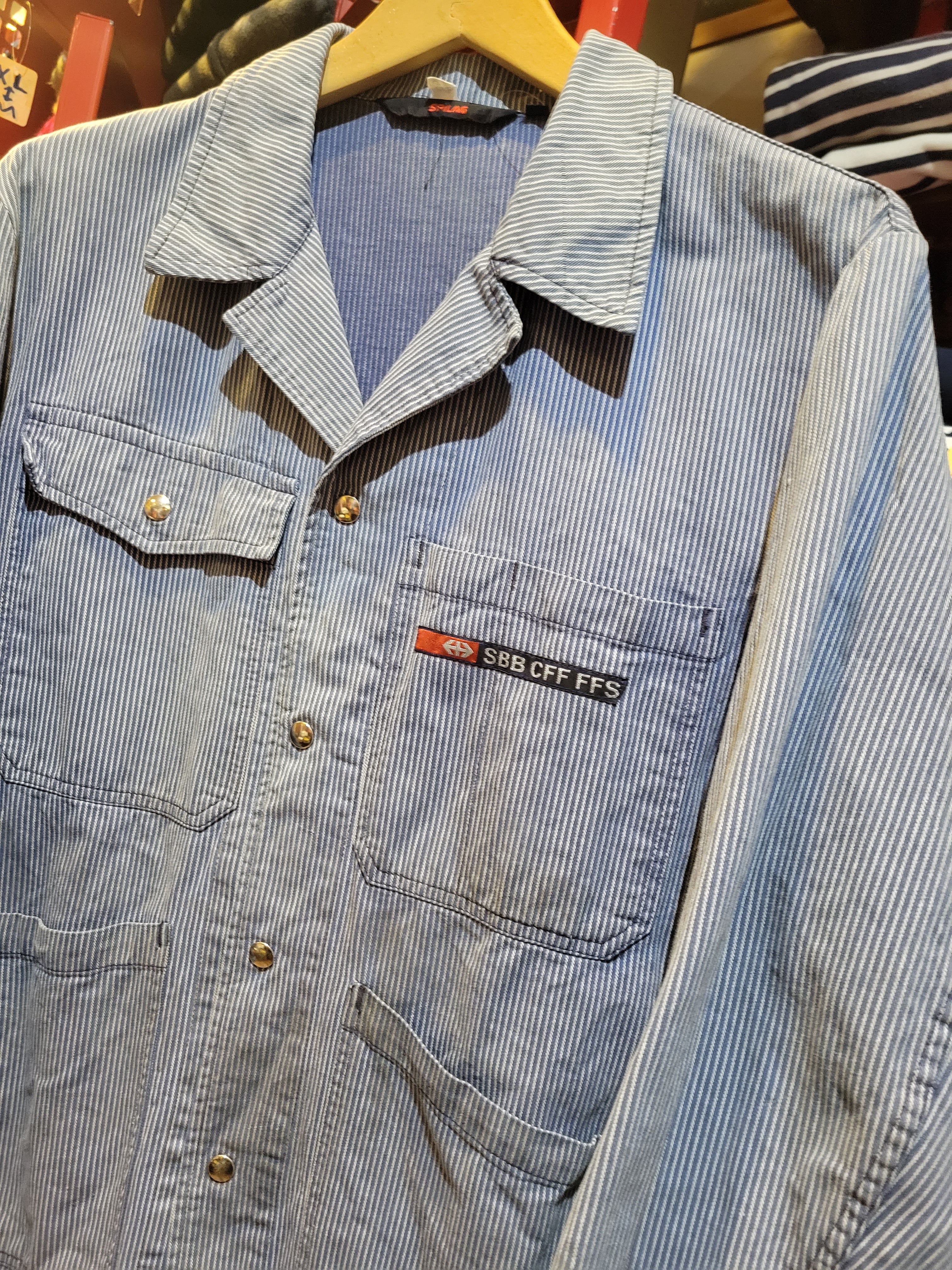 ドイツ ヒッコリーストライプ ワークジャケット サイズM程度 オールド