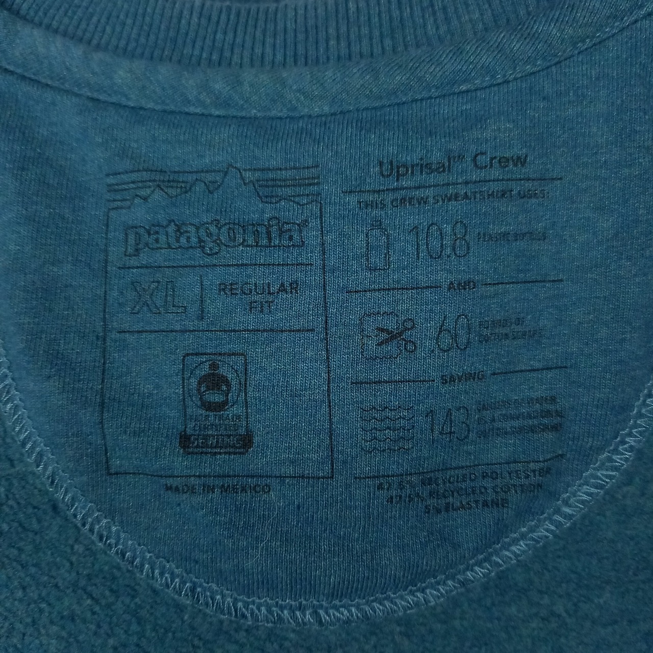 パタゴニア　アプレイザル　スウェット　トレーナー　裏起毛　刺繍ロゴ　エメラルド　青緑　XL