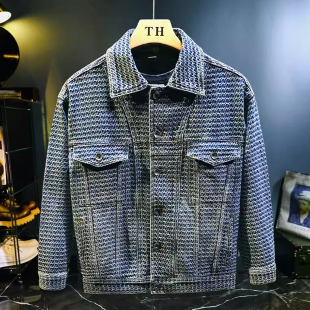 Jacquard vintage denim jacket