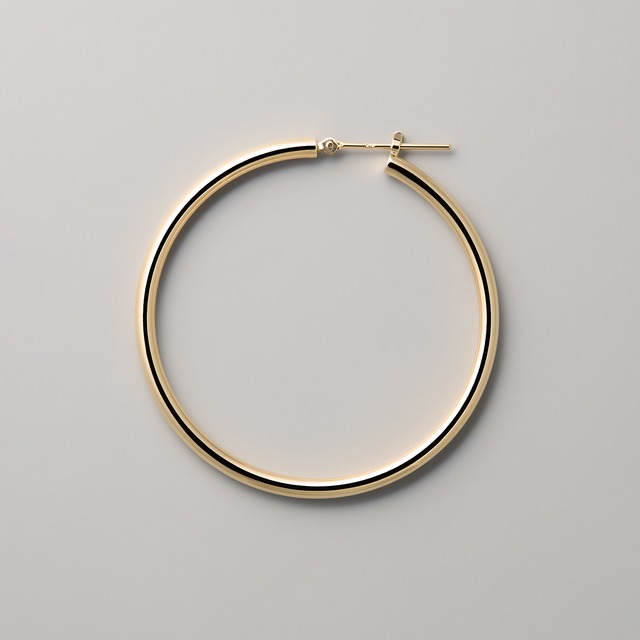 K18イエローゴールド 直径40mm フープピアス【MKY0078P1】