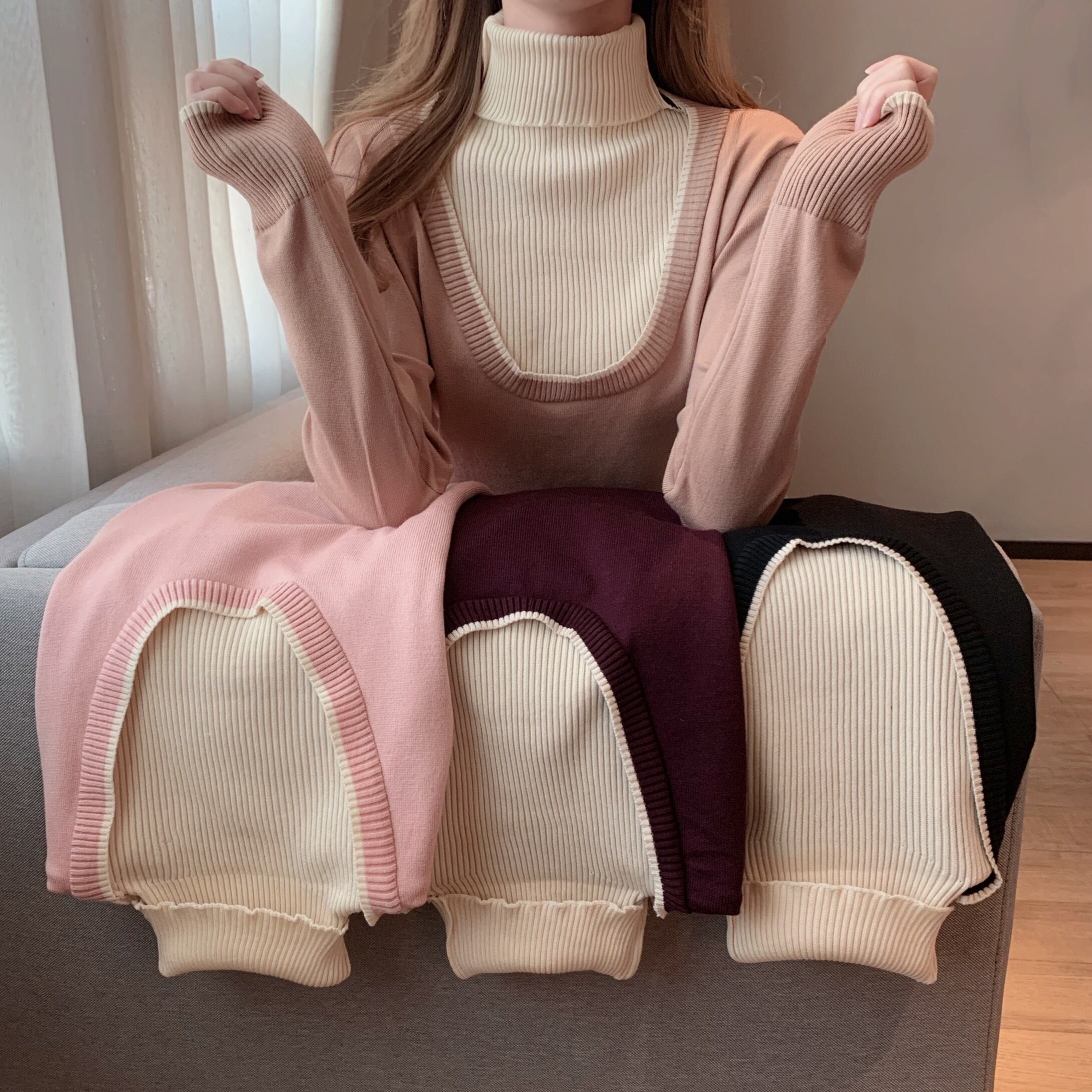 スプリングスタイルセーター トップス プルオーバー スタンダードスリム レトロ 春物 ステッチ YY-ファッション36730025304