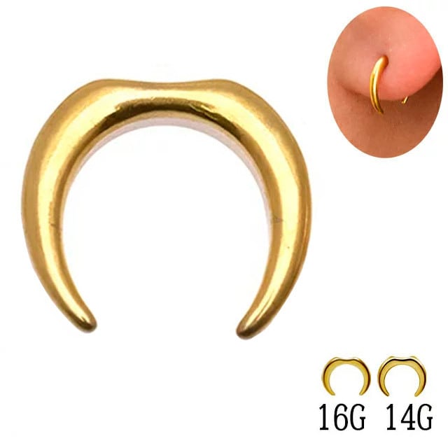 16G 14G ゴールド シンプル CLAW セプタムピアス フックピアス ロブ