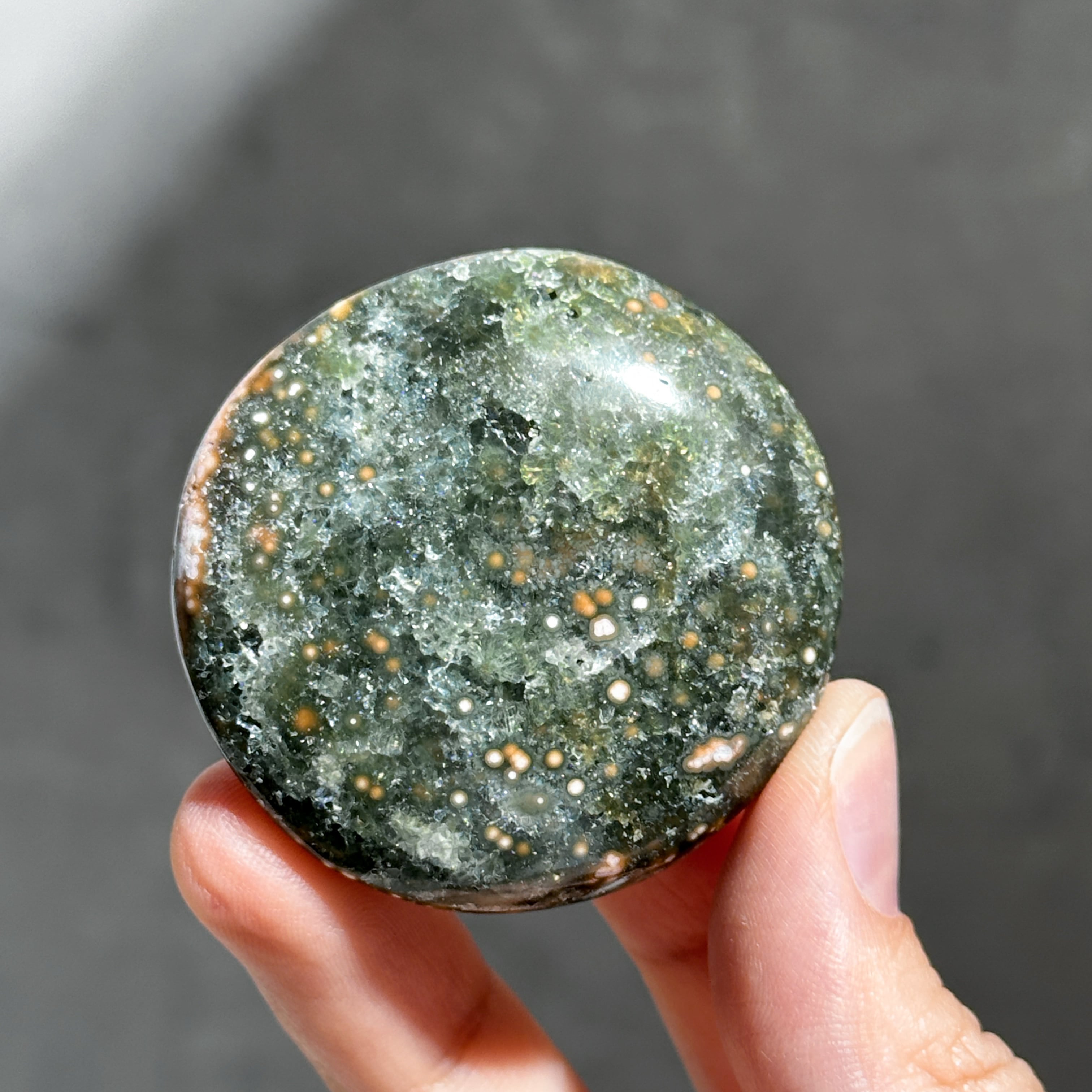 オーシャンジャスパー パームストーン42◇ Ocean Jasper ◇天然石