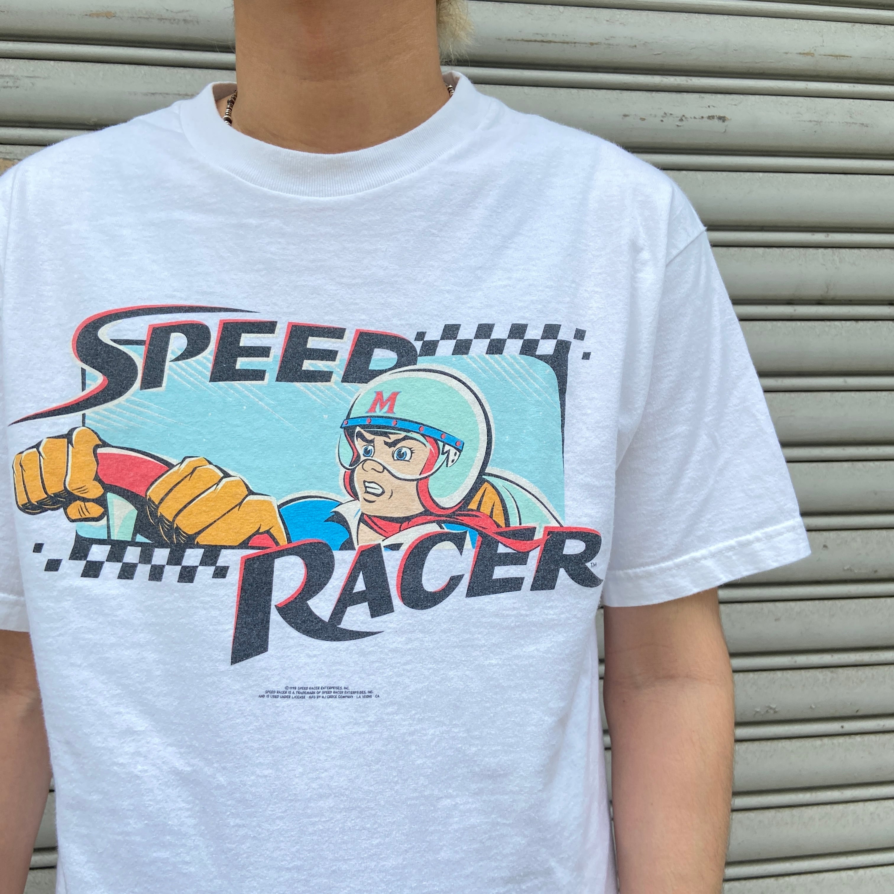90s USA製 スピードレーサー マッハゴーゴー アニメTシャツ 白 | 古着