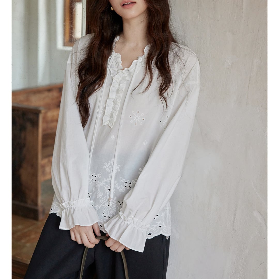 embroidered lace blouse