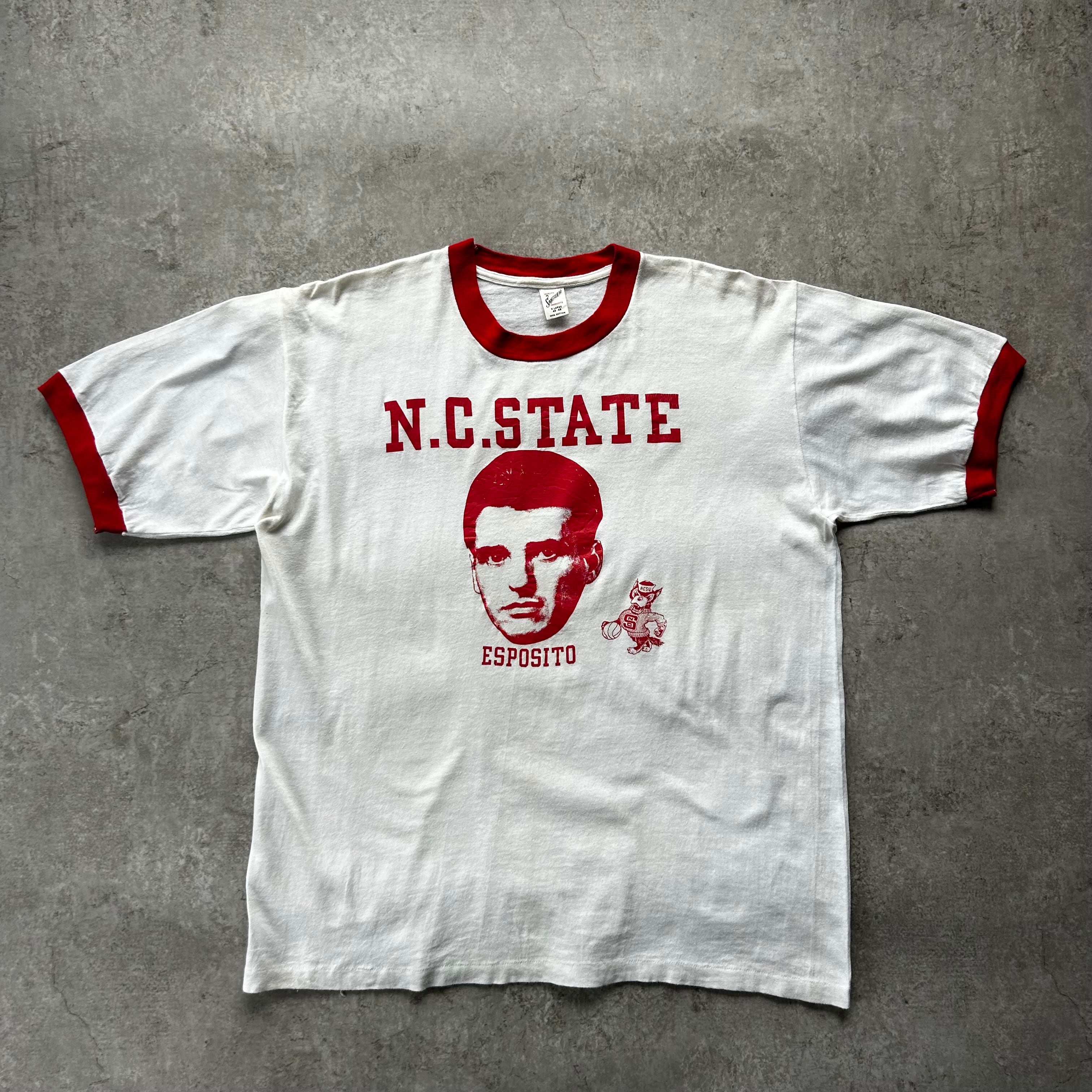 60s チャンピオン リンガーtシャツ USA製 染み込みプリント XL相当