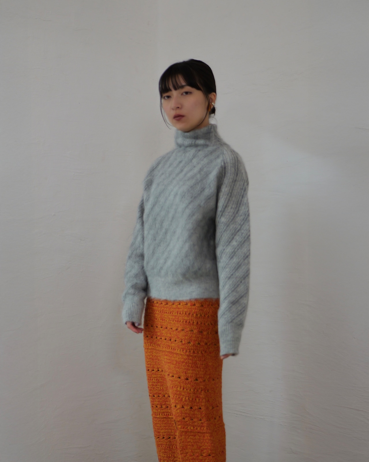 RITSUKO KARITA - rich Mohair Knit :Hair|グレイヘア着想/片袖無加工