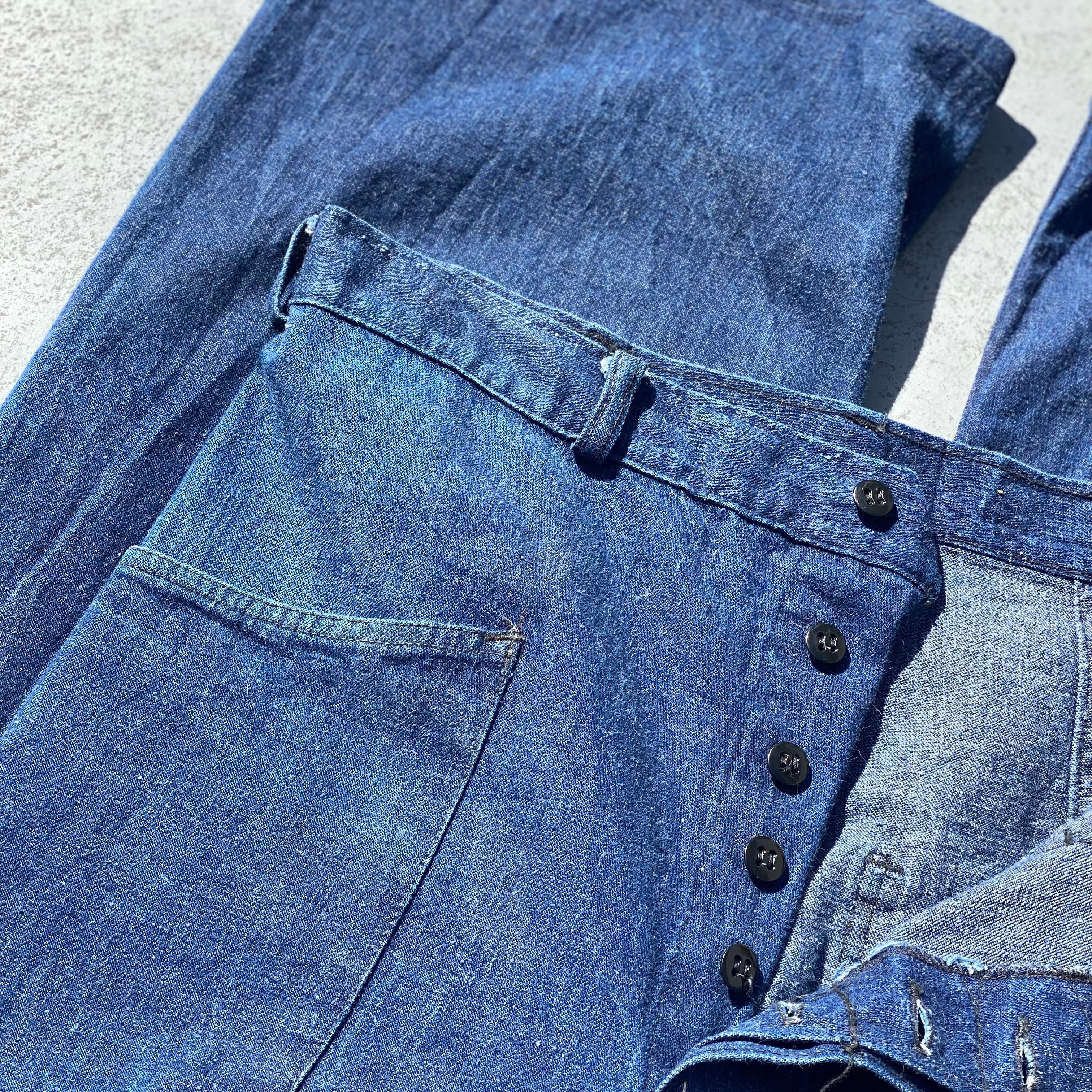 ﾊﾞｷﾊﾞｷ】40's US NAVY Denim Trousers “巻きパン” | 下北沢SPiKe＆SPiCe