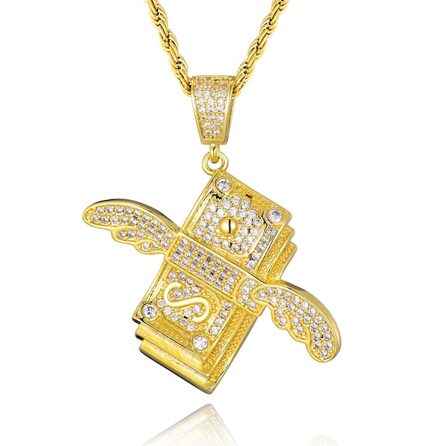Iced Out Money Wing Necklace