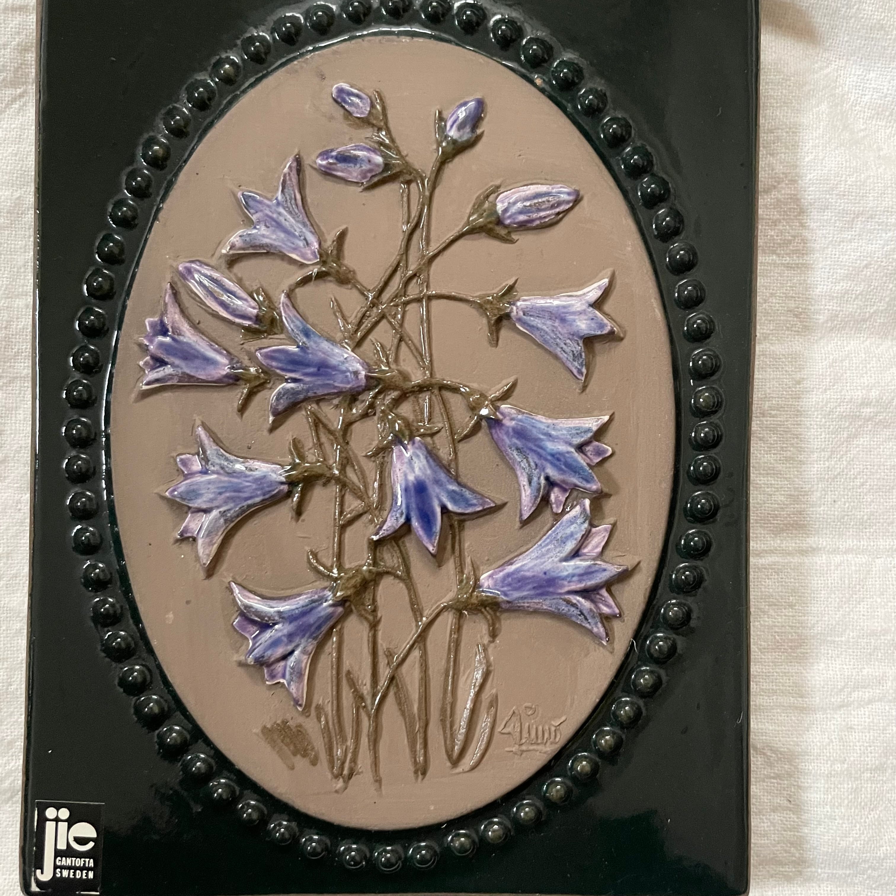 紫色の花の陶板 | tsuitachi craft&brocante