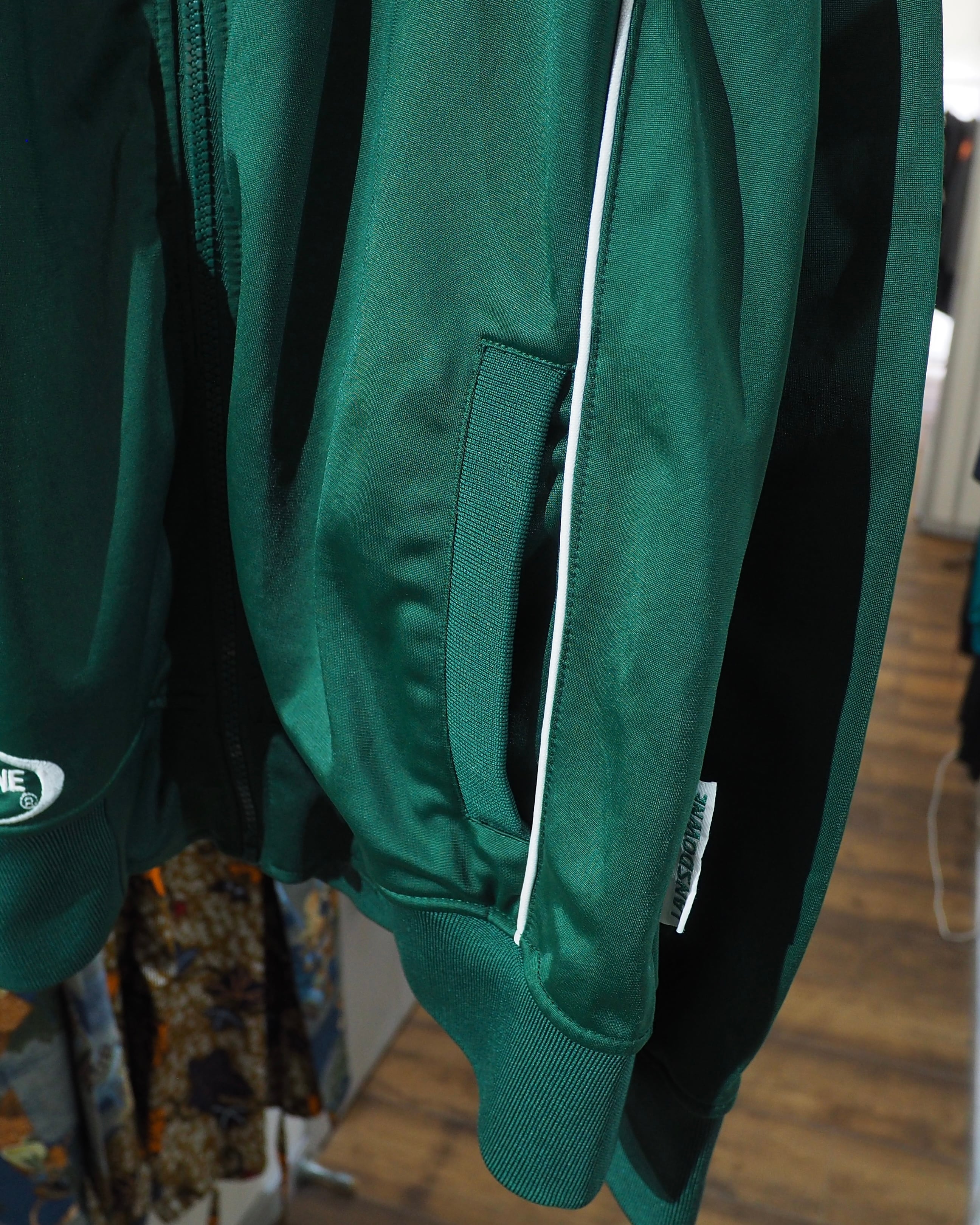 1990s " IRELAND " Embroidery Irish Green Color Track jacket