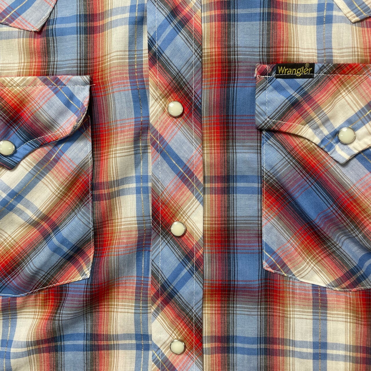 70年代~ USA製 Wrangler ラングラー ウエスタン チェックシャツ メンズ