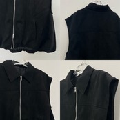 Wジップスウェードvest/ブラック