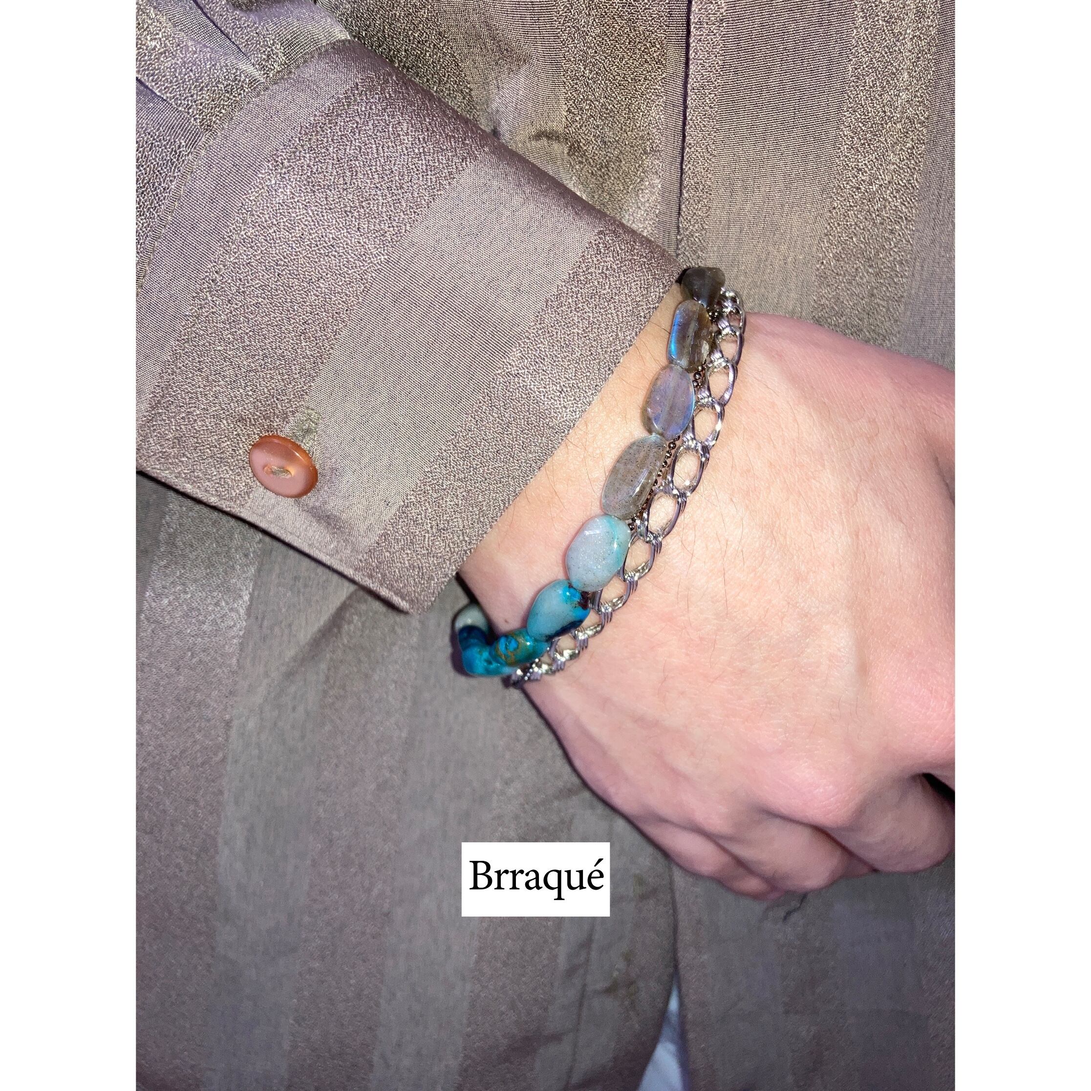 マルチストーン三連ブレスレットs | Brraqué